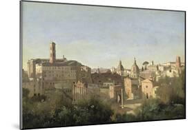 The Forum Seen from the Farnese Gardens, Rome, 1826-Jean-Baptiste-Camille Corot-Mounted Giclee Print