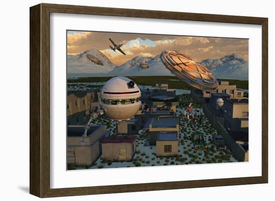 The Founding of Area 51, the Top Secret Base in New Mexico, Usa-null-Framed Premium Giclee Print