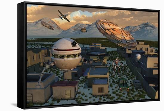 The Founding of Area 51, the Top Secret Base in New Mexico, Usa-null-Framed Stretched Canvas