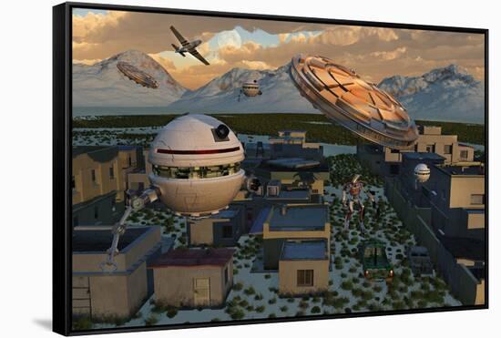 The Founding of Area 51, the Top Secret Base in New Mexico, Usa-null-Framed Stretched Canvas