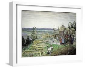 The Founding of the Moscow Kremlin, 1156, 1917-Appolinari Mikhaylovich Vasnetsov-Framed Giclee Print