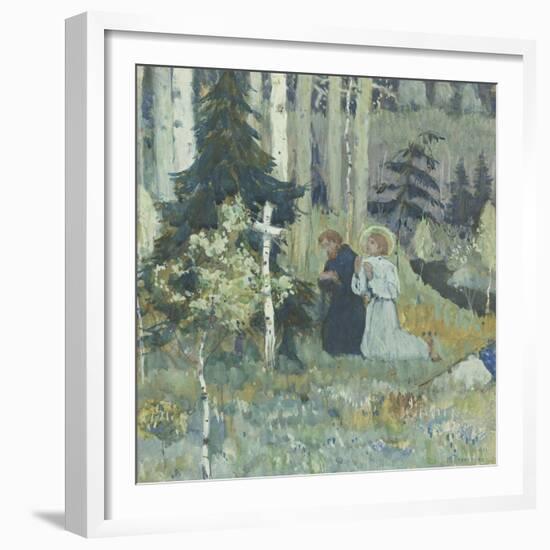 The Founding of the Trinity-Sergius Monastery-Mikhail Vasilyevich Nesterov-Framed Giclee Print