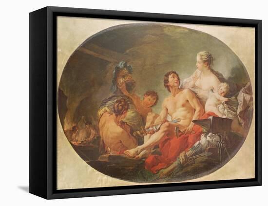 The Foundry of the God Vulcan, 1747 (Oil on Canvas)-Francois Boucher-Framed Stretched Canvas