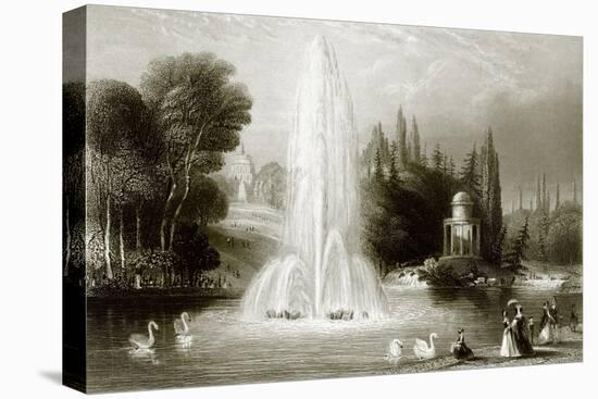 The Fountain at Wilhelmshohe, Near Cassel-English-Stretched Canvas