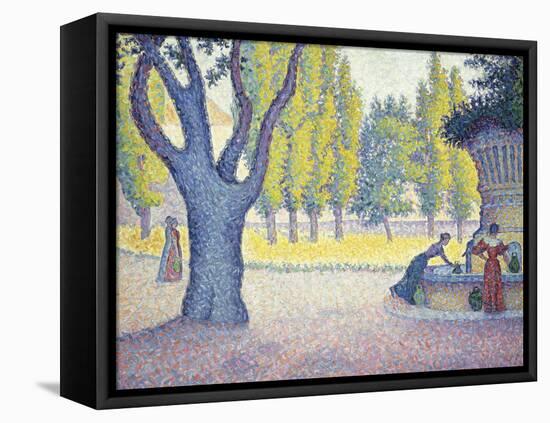 The Fountain des Lices in St. Tropez-Paul Signac-Framed Stretched Canvas