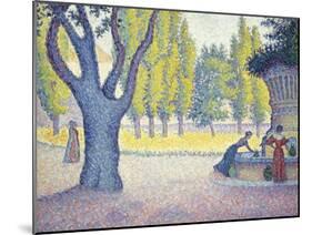 The Fountain des Lices in St. Tropez-Paul Signac-Mounted Giclee Print