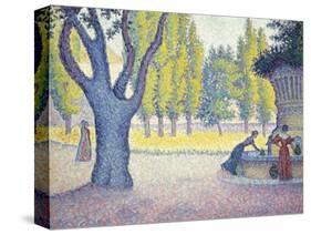 The Fountain des Lices in St. Tropez-Paul Signac-Stretched Canvas