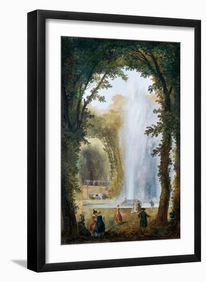 The Fountain in the Grove of the Muses at the Chateau De Marly-Hubert Robert-Framed Premium Giclee Print