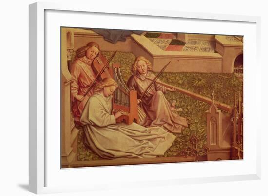 The Fountain of Grace, Detail of Three Angel Musicians-Jan van Eyck-Framed Giclee Print