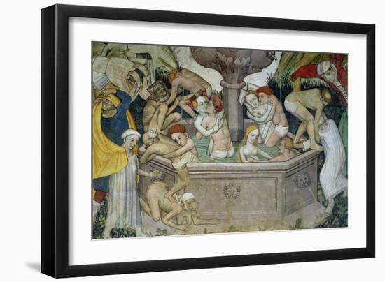 The Fountain of Life, Detail of Bathers in the Fountain, 1418-30-Giacomo Jaquerio-Framed Giclee Print