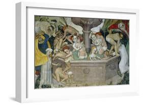 The Fountain of Life, Detail of Bathers in the Fountain, 1418-30-Giacomo Jaquerio-Framed Giclee Print