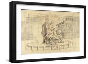 The Fountain of the Four Rivers in Piazza Navona, Rome-Gaspar van Wittel-Framed Art Print