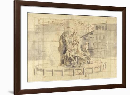 The Fountain of the Four Rivers in Piazza Navona, Rome-Gaspar van Wittel-Framed Art Print