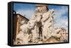 The Fountain of the Four Rivers, Piazza Navona, Rome, Lazio, Italy, Europe-Carlo-Framed Stretched Canvas