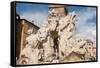 The Fountain of the Four Rivers, Piazza Navona, Rome, Lazio, Italy, Europe-Carlo-Framed Stretched Canvas