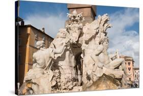 The Fountain of the Four Rivers, Piazza Navona, Rome, Lazio, Italy, Europe-Carlo-Stretched Canvas