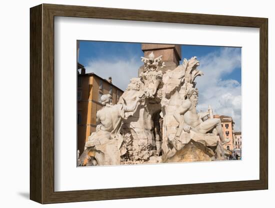 The Fountain of the Four Rivers, Piazza Navona, Rome, Lazio, Italy, Europe-Carlo-Framed Photographic Print