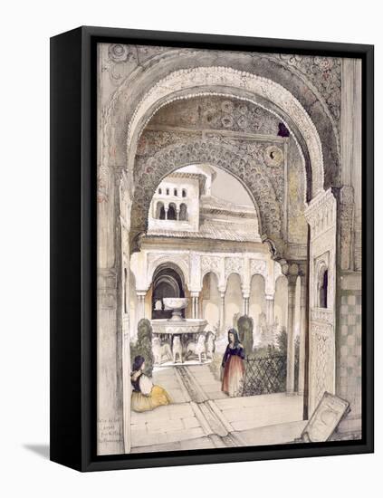 The Fountain of the Lions, from the Hall of the Abencerrajes-John Frederick Lewis-Framed Stretched Canvas