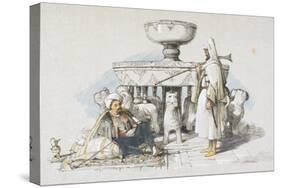 The Fountain of the Lions, Vignette from 'sketches and Drawings of the Alhambra', 1835 (Litho)-John Frederick Lewis-Stretched Canvas