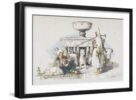 The Fountain of the Lions, Vignette from 'sketches and Drawings of the Alhambra', 1835 (Litho)-John Frederick Lewis-Framed Giclee Print