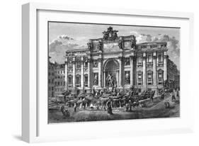 The Fountain of Trevi, Italy, 19th Century-Hildibrand-Framed Giclee Print