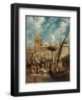 The Fountain, Port of Genoa, Italy, 1855-William Parrott-Framed Giclee Print