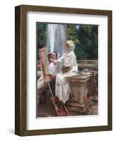 The Fountain, Villa Torlonia, Frascati, Italy by John Singer Sargent-John Singer Sargent-Framed Giclee Print