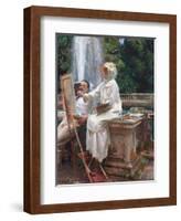 The Fountain, Villa Torlonia, Frascati, Italy by John Singer Sargent-John Singer Sargent-Framed Giclee Print