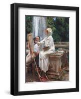 The Fountain, Villa Torlonia, Frascati, Italy by John Singer Sargent-John Singer Sargent-Framed Giclee Print