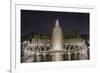 The Fountains and Sculpture of the World War Ii Memorial Lit Up at Night-Michael Nolan-Framed Photographic Print