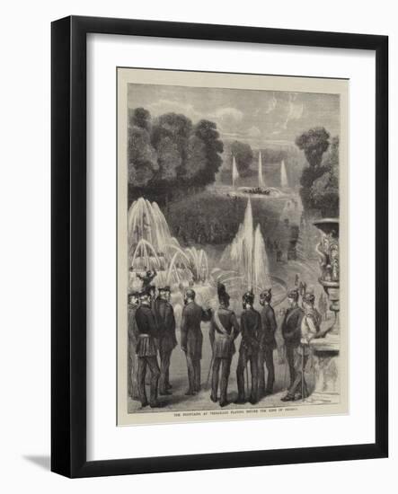 The Fountains at Versailles Playing before the King of Prussia-null-Framed Giclee Print