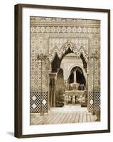 The Fountains Playing in the Courtyard of the Alhambra Court C.1859 (B/W Photo)-Philip Henry Delamotte-Framed Giclee Print