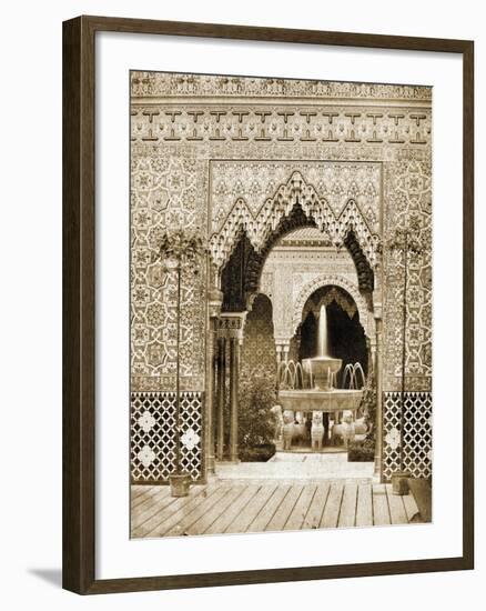 The Fountains Playing in the Courtyard of the Alhambra Court C.1859 (B/W Photo)-Philip Henry Delamotte-Framed Giclee Print