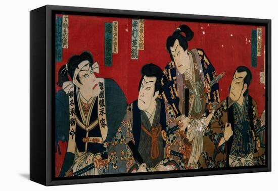 The Four Actors of the Kabuki's Theater-Kuniyoshi Utagawa-Framed Stretched Canvas