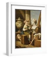 The Four Arts - Sculpture-Carle van Loo-Framed Giclee Print