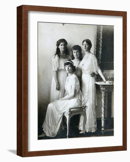 The Four Daughters of Tsar Nicholas II of Russia, 1910S-K von Hahn-Framed Giclee Print