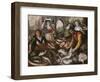 The Four Elements: a Fishmonger's Stall in a Town with the Miraculous Draught of Fishes Beyond -…-Joachim Beuckelaer-Framed Giclee Print