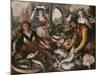 The Four Elements: a Fishmonger's Stall in a Town with the Miraculous Draught of Fishes Beyond -…-Joachim Beuckelaer-Mounted Giclee Print