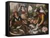 The Four Elements: a Fishmonger's Stall in a Town with the Miraculous Draught of Fishes Beyond -…-Joachim Beuckelaer-Framed Stretched Canvas