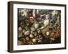 The Four Elements: A Greengrocer's Stall with the Flight Into Egypt Beyond-Joachim Beuckelaer-Framed Giclee Print