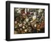 The Four Elements: A Greengrocer's Stall with the Flight Into Egypt Beyond-Joachim Beuckelaer-Framed Giclee Print