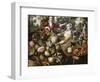 The Four Elements: A Greengrocer's Stall with the Flight Into Egypt Beyond-Joachim Beuckelaer-Framed Giclee Print