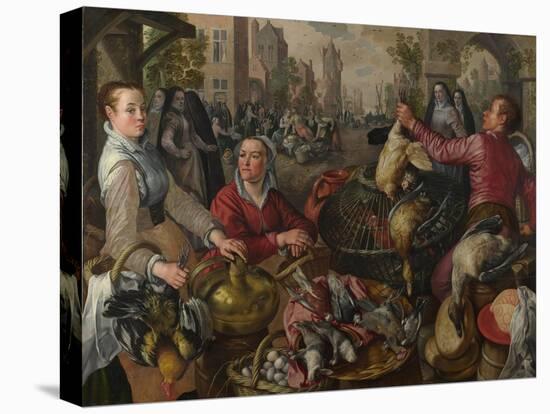 The Four Elements: Air. a Poultry Market with the Prodigal Son in the Background, 1569-Joachim Beuckelaer-Stretched Canvas