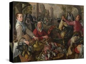 The Four Elements: Air. a Poultry Market with the Prodigal Son in the Background, 1569-Joachim Beuckelaer-Stretched Canvas