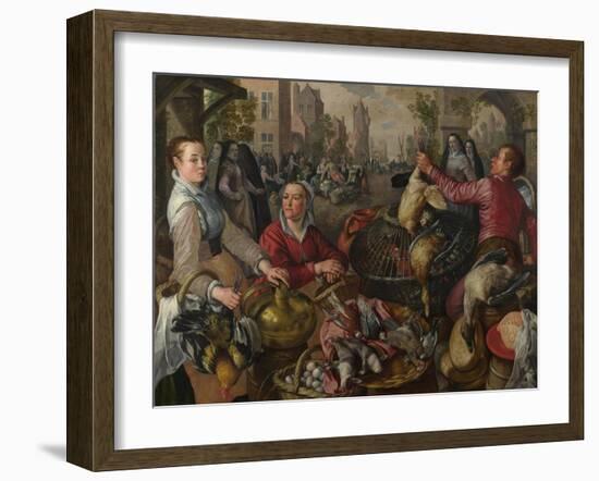 The Four Elements: Air. a Poultry Market with the Prodigal Son in the Background, 1569-Joachim Beuckelaer-Framed Giclee Print