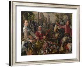 The Four Elements: Air. a Poultry Market with the Prodigal Son in the Background, 1569-Joachim Beuckelaer-Framed Giclee Print