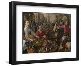 The Four Elements: Air. a Poultry Market with the Prodigal Son in the Background, 1569-Joachim Beuckelaer-Framed Giclee Print