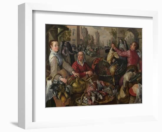 The Four Elements: Air. a Poultry Market with the Prodigal Son in the Background, 1569-Joachim Beuckelaer-Framed Giclee Print