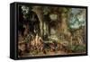 The Four Elements: Allegory of Fire (Oil on Panel, 1594)-Jan the Elder Brueghel-Framed Stretched Canvas