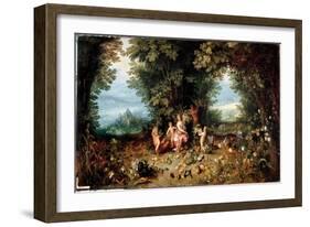 The Four Elements: the Earth. 16Th-17Th Century (Painting)-Jan the Elder Brueghel-Framed Giclee Print